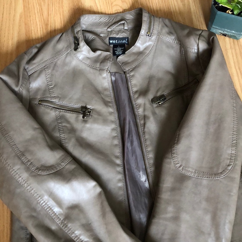 Light brown leather jacket